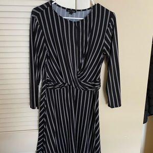 As U Wish Black and White Long Sleeve Dress